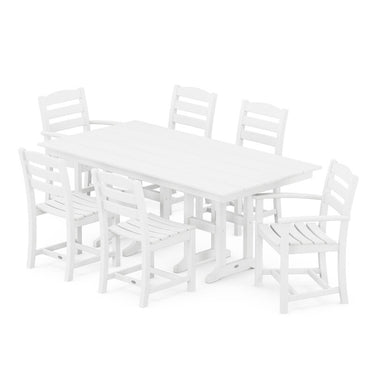 POLYWOOD La Casa Cafe 7 Piece Farmhouse Dining Set - White